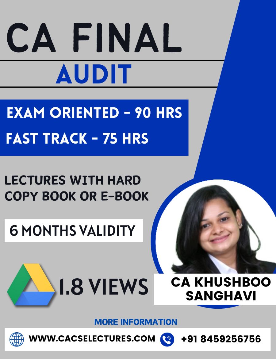 CA Final Audit Online Classes Courses Lectures by CA Khushboo Sanghavi